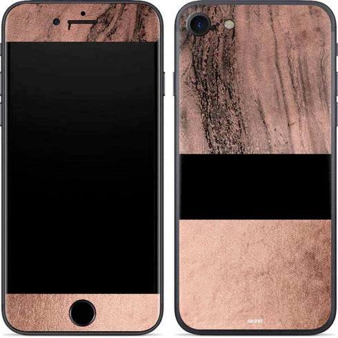 Rose Gold and Black Marble iPhone 7 Skin