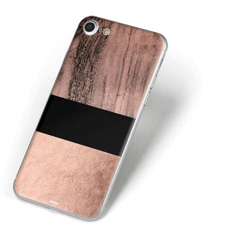 Rose Gold and Black Marble iPhone 7 Skin