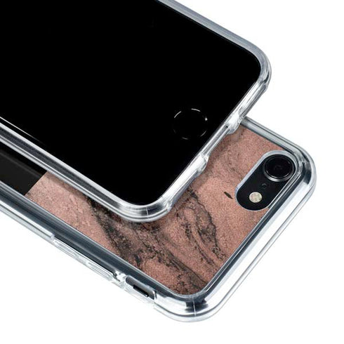 Rose Gold and Black Marble iPhone SE (2nd & 3rd Gen) Clear Case