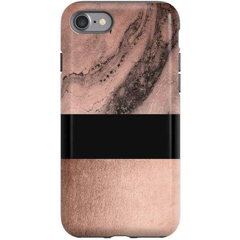 Rose Gold and Black Marble iPhone SE (2nd & 3rd Gen) Pro Case