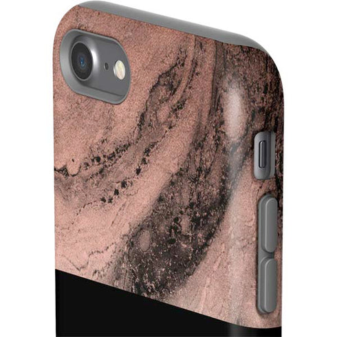Rose Gold and Black Marble iPhone SE (2nd & 3rd Gen) Pro Case