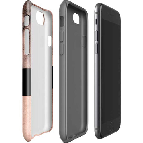 Rose Gold and Black Marble iPhone SE (2nd & 3rd Gen) Pro Case