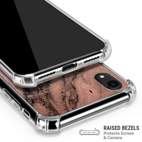 Rose Gold and Black Marble iPhone XR Clear Case
