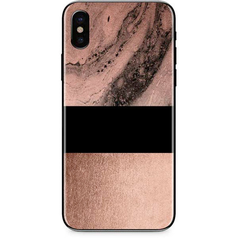 Rose Gold and Black Marble iPhone XS Max Skin