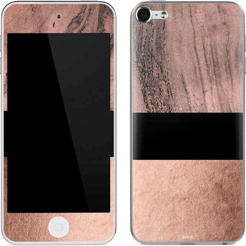 Rose Gold and Black Marble Apple iPod Skin