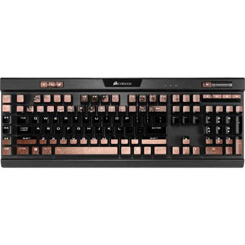 Rose Gold and Black Marble K95 RGB PLATINUM Mechanical Gaming Keyboard Skin