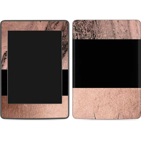 Rose Gold and Black Marble Amazon Kindle Skin