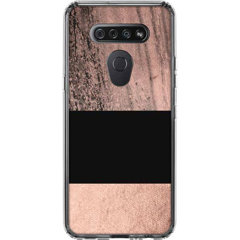 Rose Gold and Black Marble LG K51/Q51 Clear Case