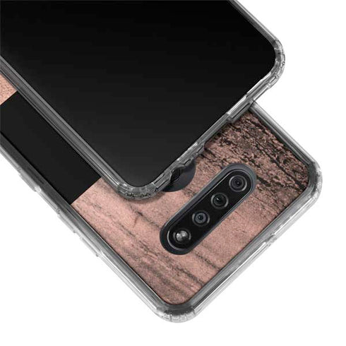 Rose Gold and Black Marble LG K51/Q51 Clear Case