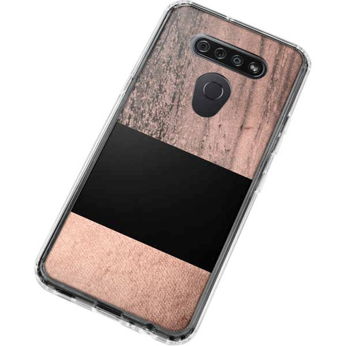 Rose Gold and Black Marble LG K51/Q51 Clear Case