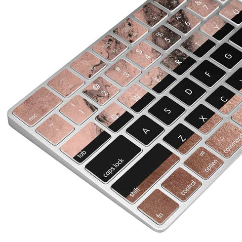 Rose Gold and Black Marble Magic Keyboard Skin