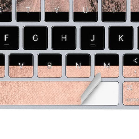 Rose Gold and Black Marble Magic Keyboard Skin