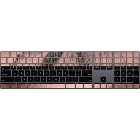 Rose Gold and Black Marble Magic Keyboard with Numeric Keypad Skin