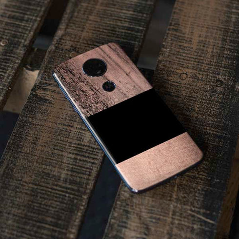 Rose Gold and Black Marble Moto E5 Plus Skin