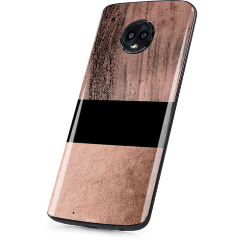 Rose Gold and Black Marble Moto G6 Skin