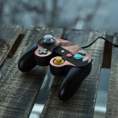 Rose Gold and Black Marble Nintendo GameCube Controller Skin