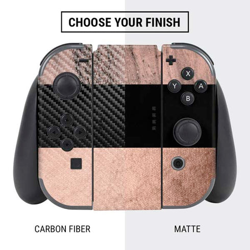 Rose Gold and Black Marble Nintendo Switch Bundle Skin