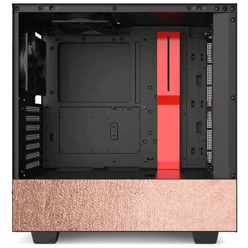 Rose Gold and Black Marble NZXT H510 Compact ATX Mid-Tower Case Skin