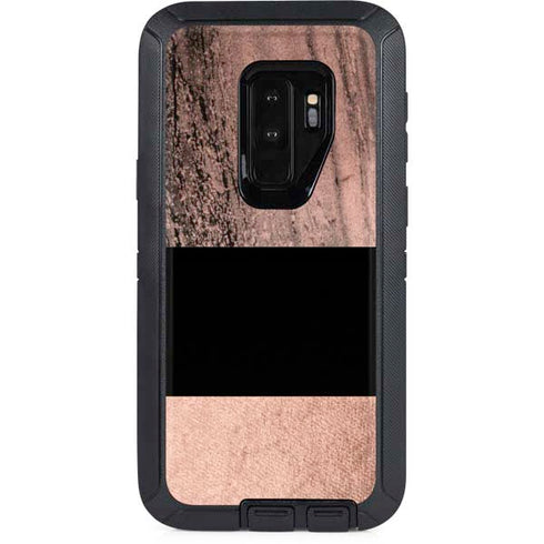 Rose Gold and Black Marble Otterbox Defender Galaxy Skin