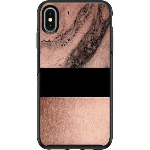 Rose Gold and Black Marble Otterbox Symmetry iPhone Skin