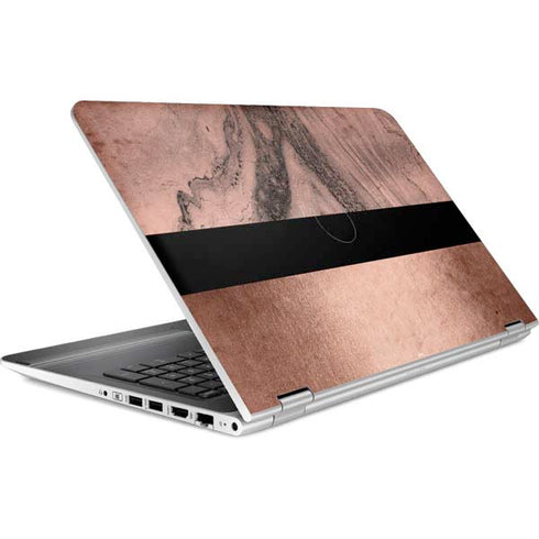 Rose Gold and Black Marble HP Pavilion Skin