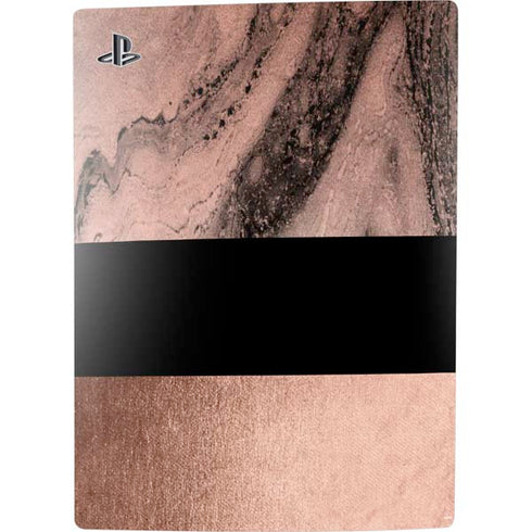 Rose Gold and Black Marble PS5 Bundle Skin