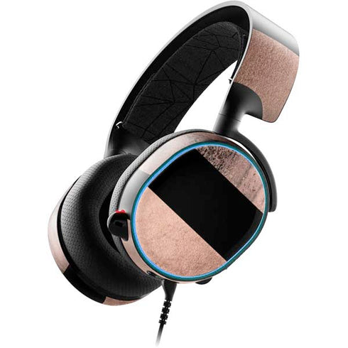 Rose Gold and Black Marble SteelSeries Arctis 3 Skin