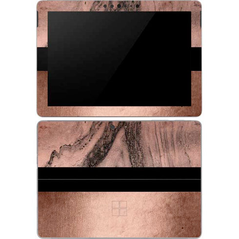 Rose Gold and Black Marble Surface Go Skin