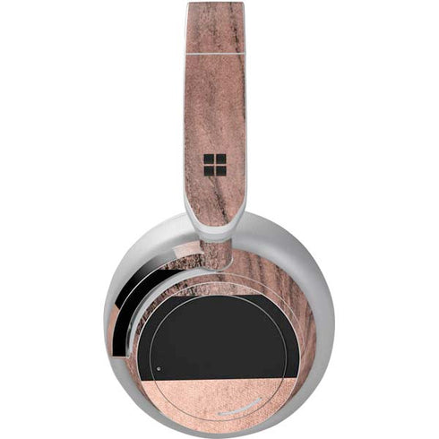 Rose Gold and Black Marble Surface Headphones Skin