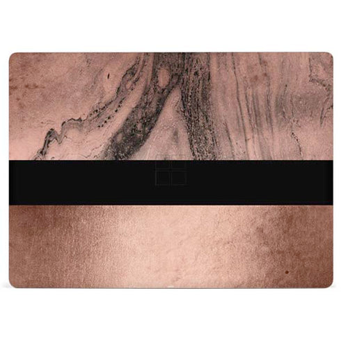 Rose Gold and Black Marble Surface Laptop 2 Skin