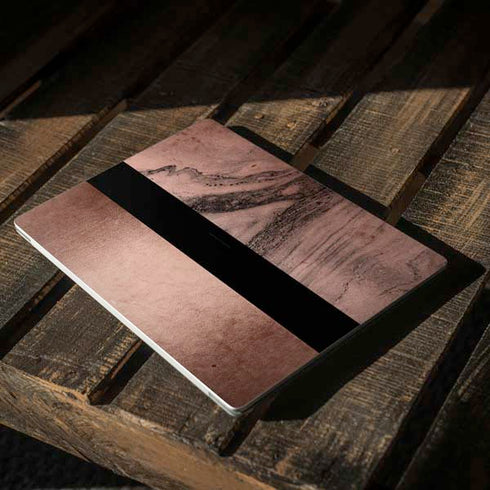 Rose Gold and Black Marble Surface Laptop 2 Skin
