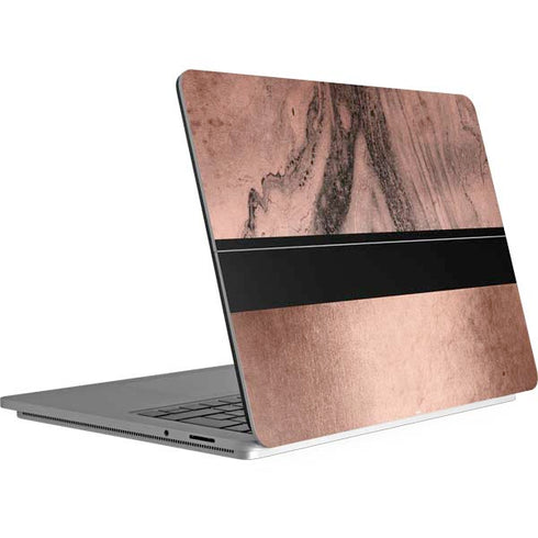 Rose Gold and Black Marble Surface Laptop Studio Skin