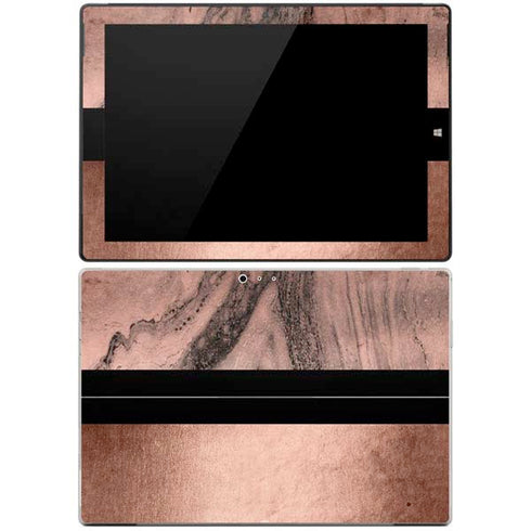 Rose Gold and Black Marble Surface Pro 3 Skin