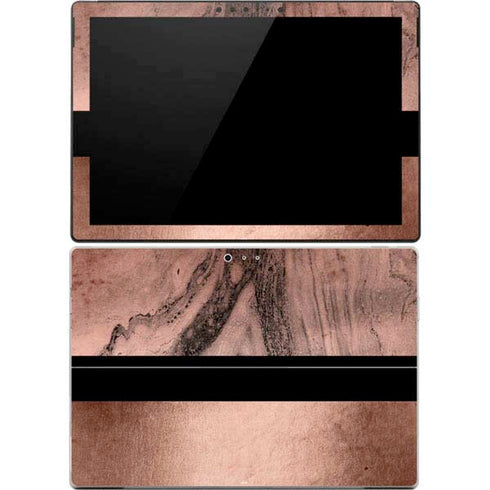 Rose Gold and Black Marble Surface Pro 4 Skin