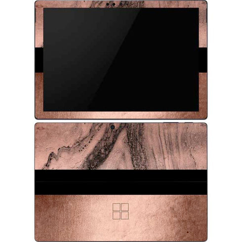 Rose Gold and Black Marble Surface Pro 6 Skin