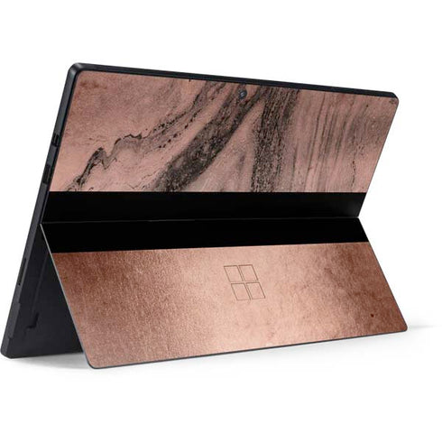 Rose Gold and Black Marble Surface Pro 6 Skin