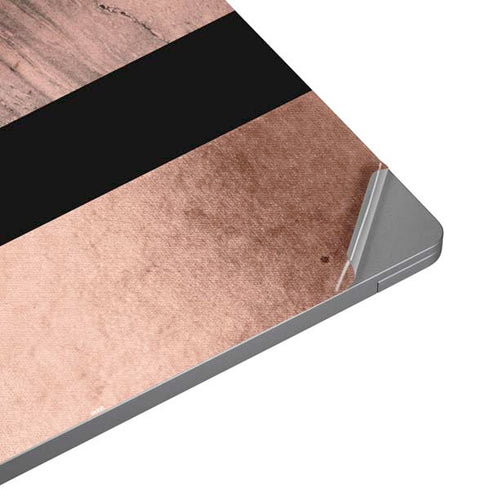 Rose Gold and Black Marble Universal Laptop 12in (9.8 x 6.8in) Skin