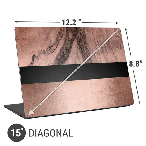 Rose Gold and Black Marble Universal Laptop 15in (12.2 x 8.8in) Skin