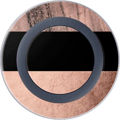 Rose Gold and Black Marble Wireless Charger Skin