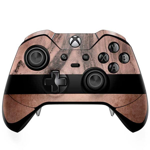 Rose Gold and Black Marble Xbox One Elite Controller Skin