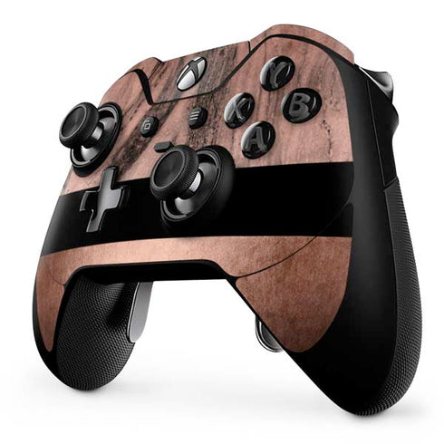 Rose Gold and Black Marble Xbox One Elite Controller Skin