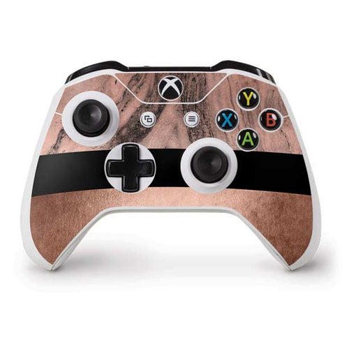 Rose Gold and Black Marble Xbox One S Controller Skin