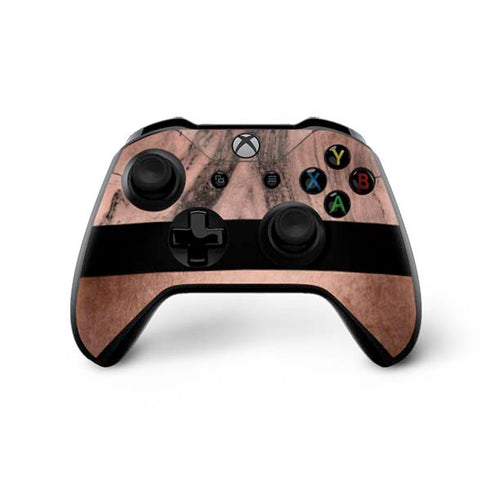 Rose Gold and Black Marble Xbox One X Bundle Skin