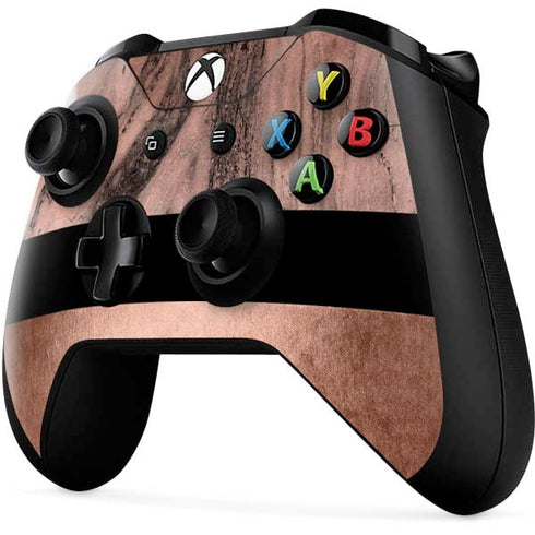 Rose Gold and Black Marble Xbox One X Controller Skin
