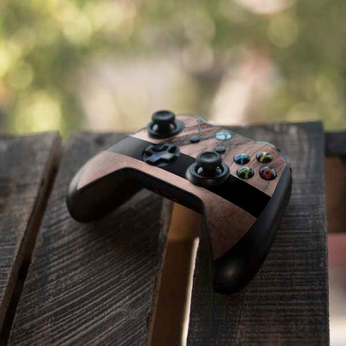 Rose Gold and Black Marble Xbox One X Controller Skin