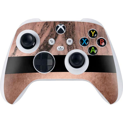 Rose Gold and Black Marble Xbox Series S Controller Skin