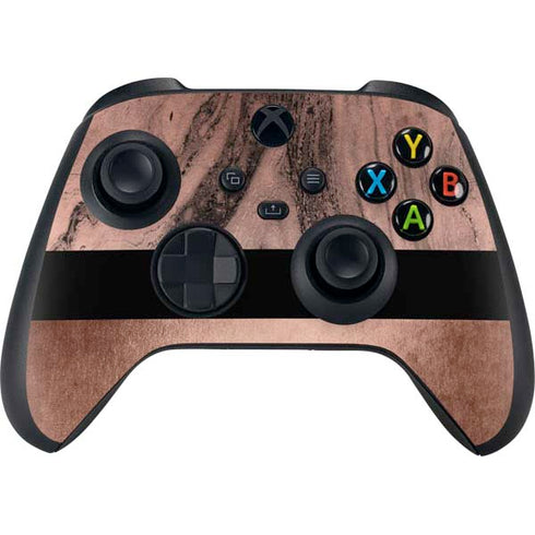 Rose Gold and Black Marble Xbox Series X Bundle Skin