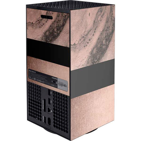 Rose Gold and Black Marble Xbox Series X Console Skin