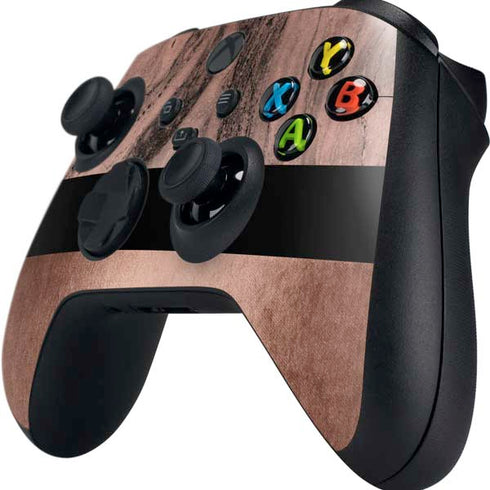 Rose Gold and Black Marble Xbox Series X Controller Skin