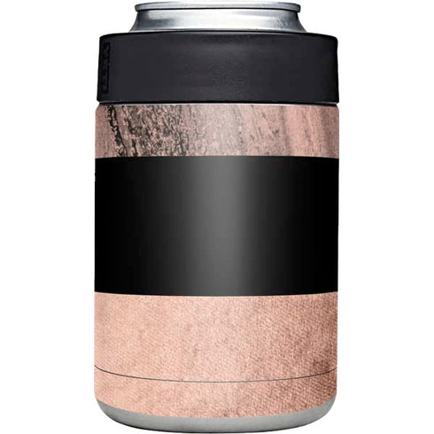 Rose Gold and Black Marble Yeti Colster Can Insulator Skin